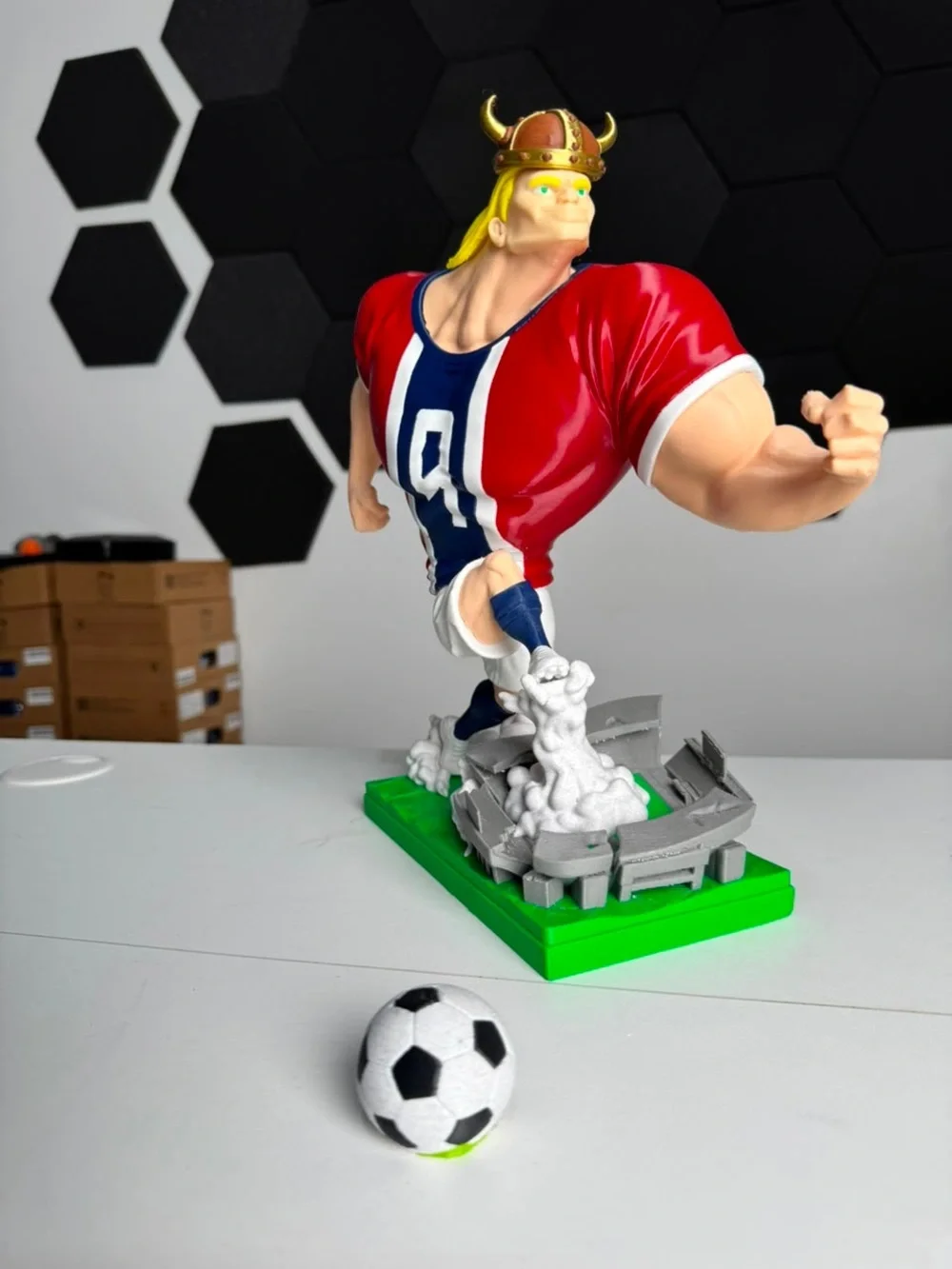 11” Erling Haaland Norway #9 3D Printed Soccer Statue Figure